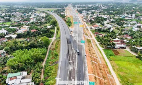 Cận cảnh điểm đấu nối cao tốc Quảng Ngãi - Hoài Nhơn với cao tốc Đà Nẵng - Quảng Ngãi