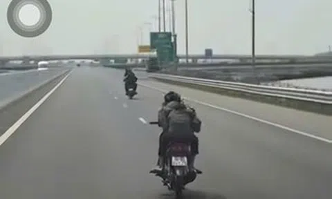 Công an làm việc với 6 thiếu niên đi xe máy nô đùa trên cao tốc