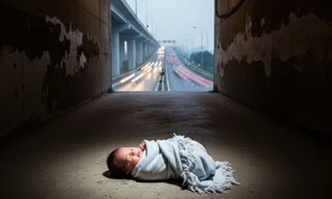 Bé trai sơ sinh bị bỏ rơi dưới hầm chui đường cao tốc ở Quảng Trị