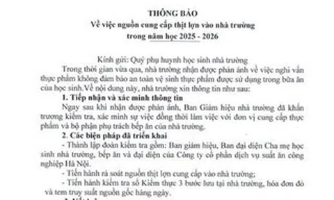 Phụ huynh cắt cơm bán trú sau vụ 300 tấn thịt lợn bệnh được đưa vào trường học