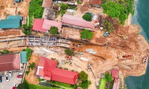 Dự án tiêu thoát nước được khu nhà giàu Ciputra mong đợi hiện đã đi được nửa chặng đường