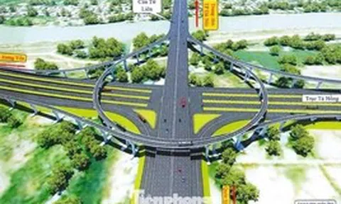 Cận cảnh thiết kế nút giao 'hoa thị' kết nối cầu Tứ Liên với Đại lộ sông Hồng