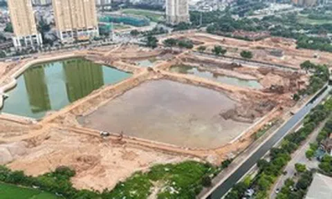 Loạt hồ điều hòa ở Hà Nội dần lộ diện trước mùa mưa