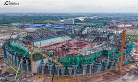 Lộ diện tiến độ siêu sân vận động lớn thứ 2 Việt Nam tại Hưng Yên: Hạ tầng vượt chuẩn FIFA, sở hữu công nghệ chưa từng có tại Việt Nam