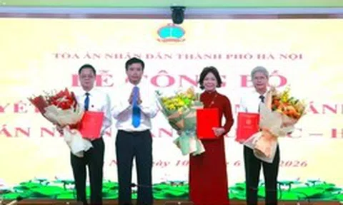 Hà Nội: Bổ nhiệm 3 Chánh án Tòa án nhân dân khu vực