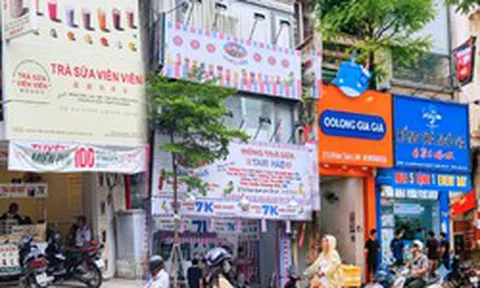 Một đoạn phố ở Hà Nội thành 'thánh địa' trà sữa 7-15k: Chen nhau mở cửa hàng, chỉ vài bước chân lại gặp một quán